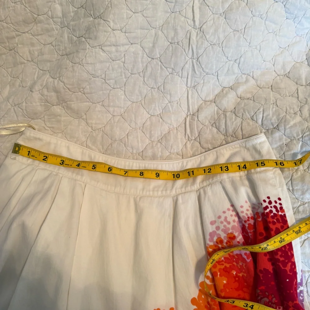 Anthropologie Cordelia 100% Cotton A-Line Knee Length Skirt Size 8 Moss Grotto - Picture 4 of 5